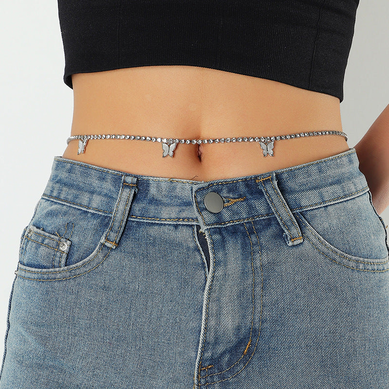 Fashion Sexy Butterfly Body Chain Belly Waist Chain for Women Summer Beach Trend Jewelry Accessories Belt Party Gift