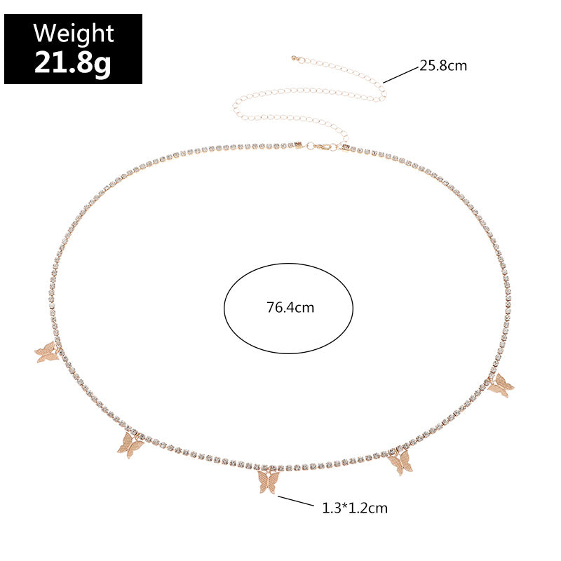 Fashion Sexy Butterfly Body Chain Belly Waist Chain for Women Summer Beach Trend Jewelry Accessories Belt Party Gift