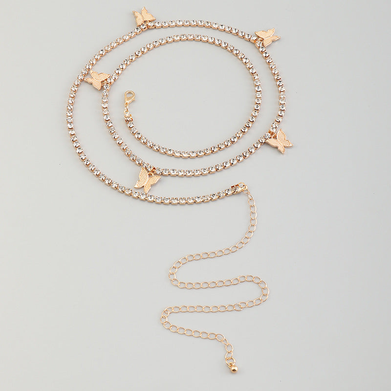 Fashion Sexy Butterfly Body Chain Belly Waist Chain for Women Summer Beach Trend Jewelry Accessories Belt Party Gift