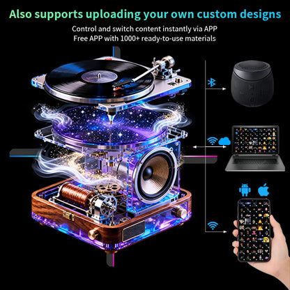 80cm LED 3D Holographic Fan Projector 1280 LEDs APP Control Cloud Upload Bluetooth Audio Digital Display Device