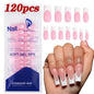 100Pcs Light Pink Press on Nails Short Medium Square Fake Nail Tips 10 sizes Reusable Full Cover False Nails Finger Decoration