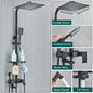 Shower Faucet Set Rainfall 3/4-ways Bathtub Tap With Bathroom Shelf Height Adjust Brass Mixer Crane Hot Cold Water Systems