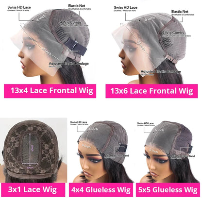 13x6 HD Lace Frontal Short Bob Wig Bone Straight Glueless Pre Cut 5x5 Closure Wig Ready to Wear 13x4 Human Hair Wig Preplucked