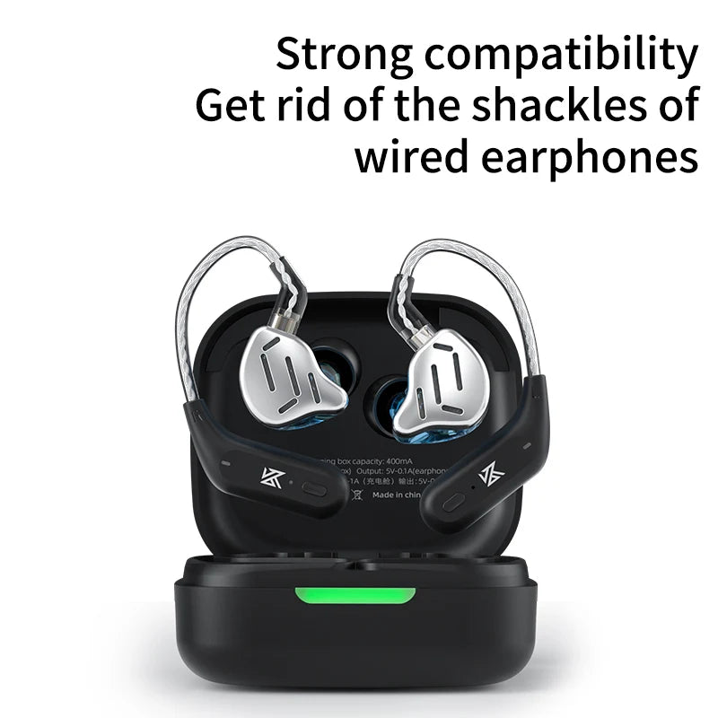 KZ AZ09 Wireless Upgrade Cable HD Bluetooth 5.4 Wire Ear Hook HIFI Headset Cable With Charging Case For KZ CCA Earphones