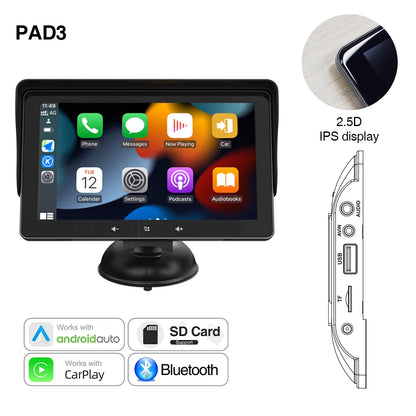 Grandnavi 7inch Car Radio Multimedia Video Player Wireless Carplay And Wireless Android Auto Portable Universal Touch Screen