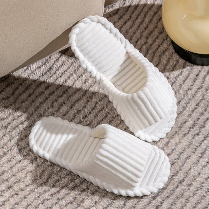 Solid Color Flat Heel Slippers Women Indoor and Bedroom Lightweight Comfort Non-slip Open-toe Breathable Slippers for All Season