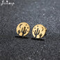 Unique Christmas Earring Stainless Steel YES NO Cactus Footprint Music Stud Earrings for Women Tiny Star Boots Jewelry Girl Gift
