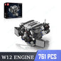 Mould King LSX454 V8 V12 W12 Engine Motorized Simulation Model Electrically Drive Building Blocks Technical Car Parts Toys Gift