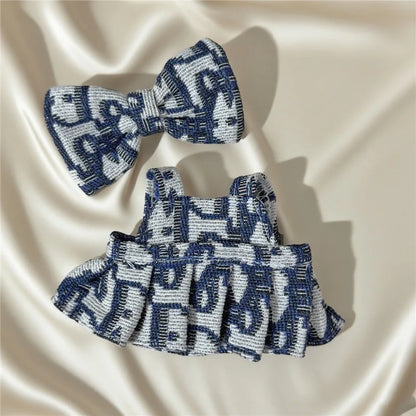 15 17cm For Labubu Doll Retro Denim Overalls Ropa Clothing Luxury Montaigne Skirt Dress Outfit Clothes Shoes Set Accessories