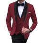 White Slit Mens Suits 3 Piece Black Shawl Lapel Casual Groom Tuxedos for Wedding Groomsmen Suits Men 2025 (Blazer+Vest+Pant)