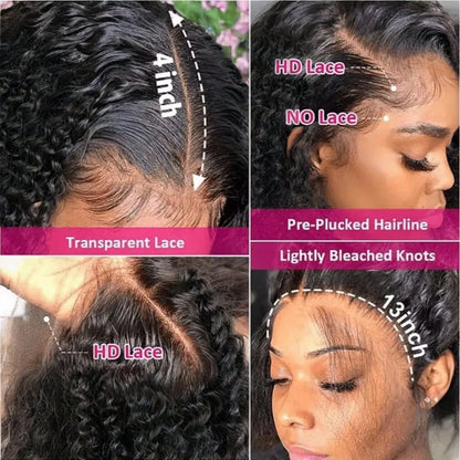 250% Loose Deep Wave 40 42 Inch 13x6 HD Swiss Lace Frontal Human Hair Wigs Brazilian PrePlucke Water Curly 13x4 Lace Front Wig