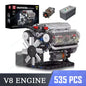 Mould King LSX454 V8 V12 W12 Engine Motorized Simulation Model Electrically Drive Building Blocks Technical Car Parts Toys Gift