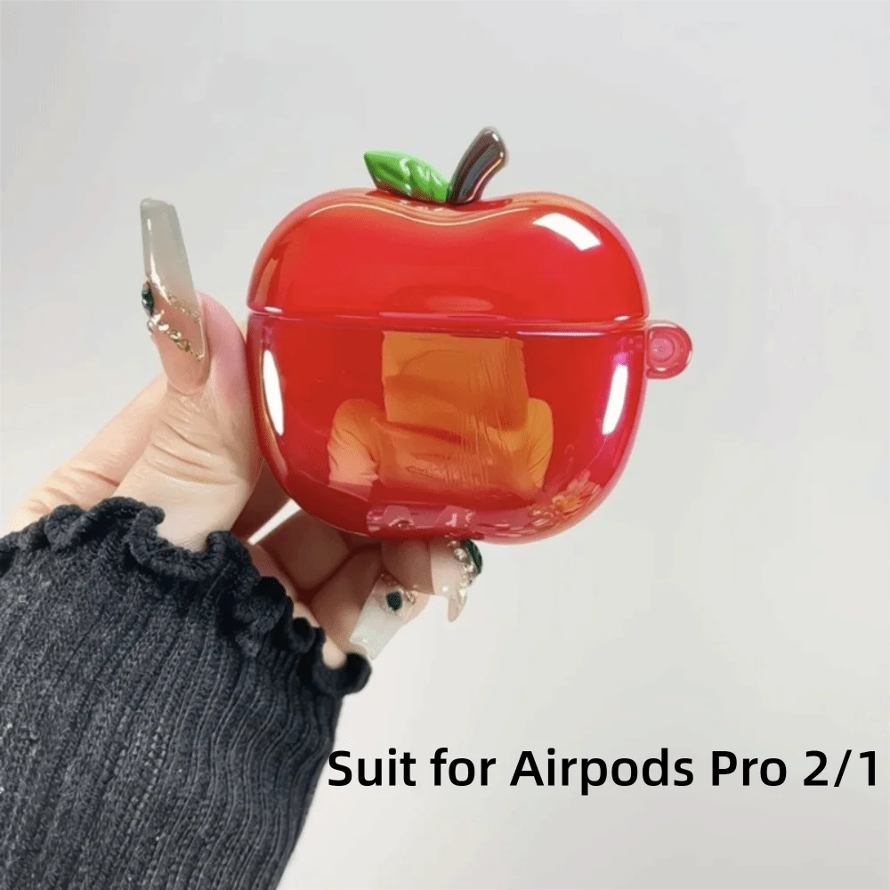 TPU Plating Earphone Case 3D Transparent Anti-Slip Shell Cover Fruit Drop-Proof for AirPods 3/4 / Airpods Pro 2/1