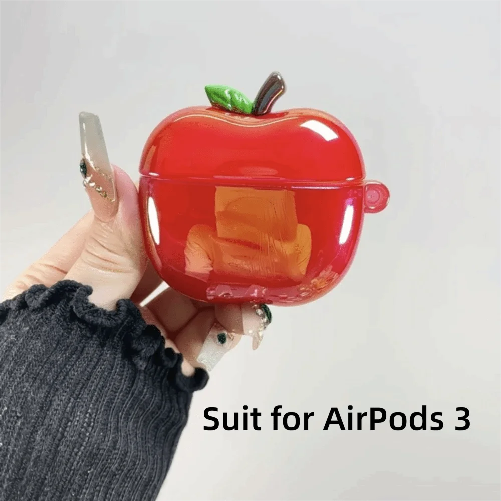 TPU Plating Earphone Case 3D Transparent Anti-Slip Shell Cover Fruit Drop-Proof for AirPods 3/4 / Airpods Pro 2/1