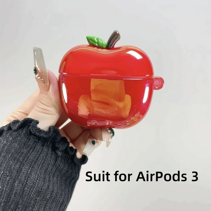 TPU Plating Earphone Case 3D Transparent Anti-Slip Shell Cover Fruit Drop-Proof for AirPods 3/4 / Airpods Pro 2/1