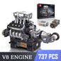 Mould King LSX454 V8 V12 W12 Engine Motorized Simulation Model Electrically Drive Building Blocks Technical Car Parts Toys Gift