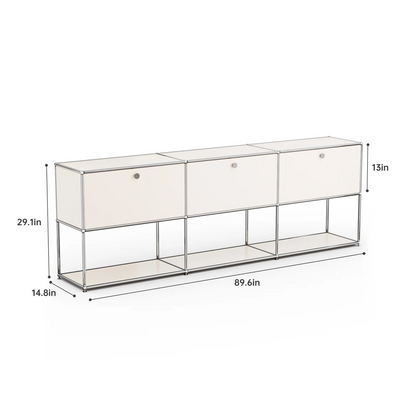 Modern Modular Metal Storage Cabinet Freestanding Sideboard Display Organizer For Living Room Bedroom Entryway Home Furniture