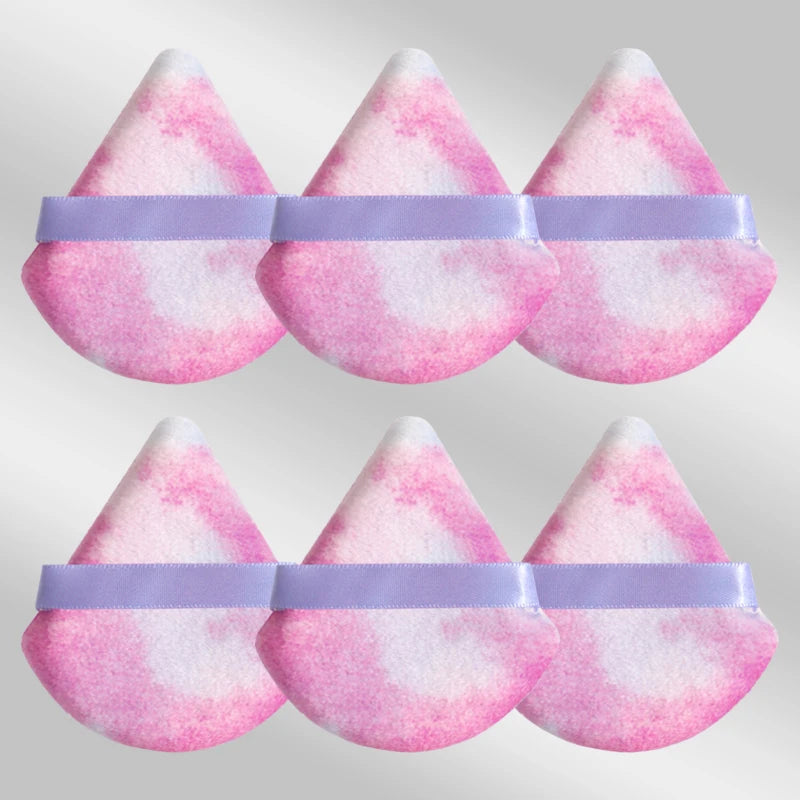 6 Pcs New Triangular Sponge Puffs with a Soft Skin Friendly and Delicate Makeup Feel Suitable for Home or Travel Use