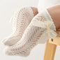 Summer Baby Girls Socks Toddlers Bow Long Sock Kids Knee High Soft Cotton Mesh Spanish Children Breathable Socks For 0-5Years