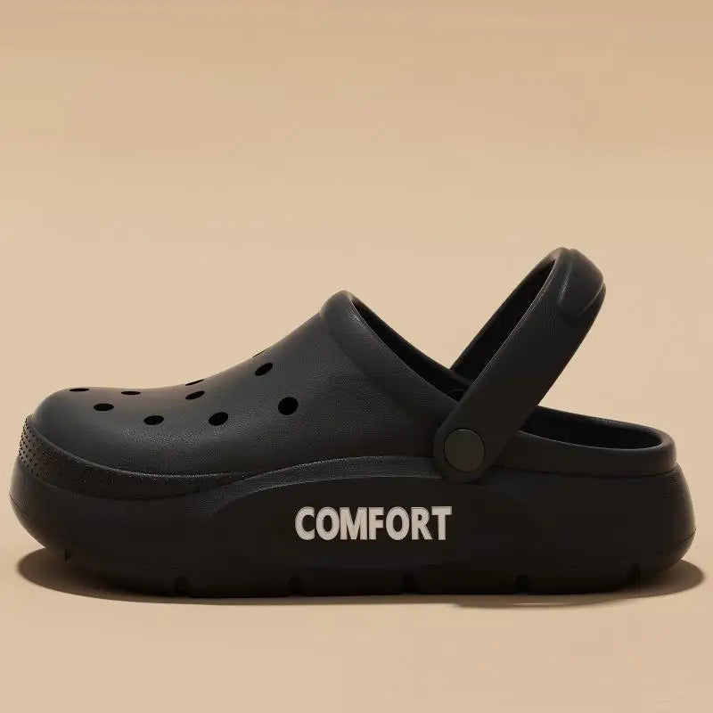 Men's Cut Out Shoes Men's Summer New Women's and Men's Thick-Soled Non-Slip Eva Sandals Boys' Driving Cut Out Slippers