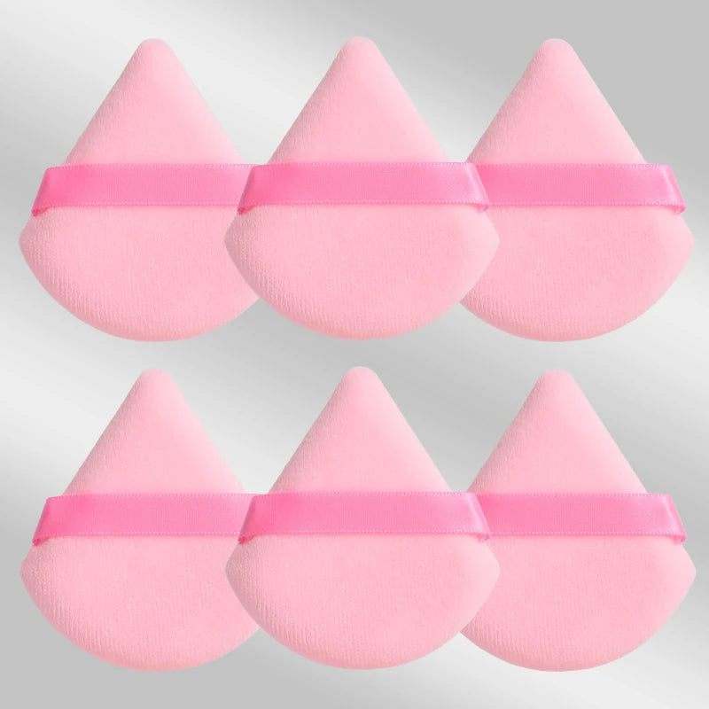 6 Pcs New Triangular Sponge Puffs with a Soft Skin Friendly and Delicate Makeup Feel Suitable for Home or Travel Use