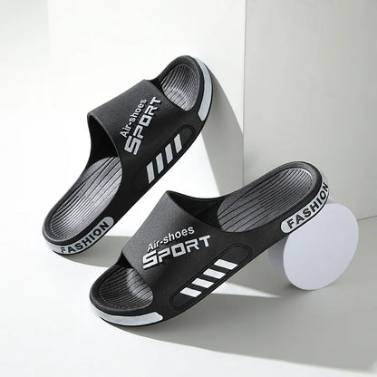 Fashion Men's Slippers PVC Soft Sole Non-slip Slides Casual Outdoor Beach Flip Flops Home Bathroom Couples Slippers New Sandal