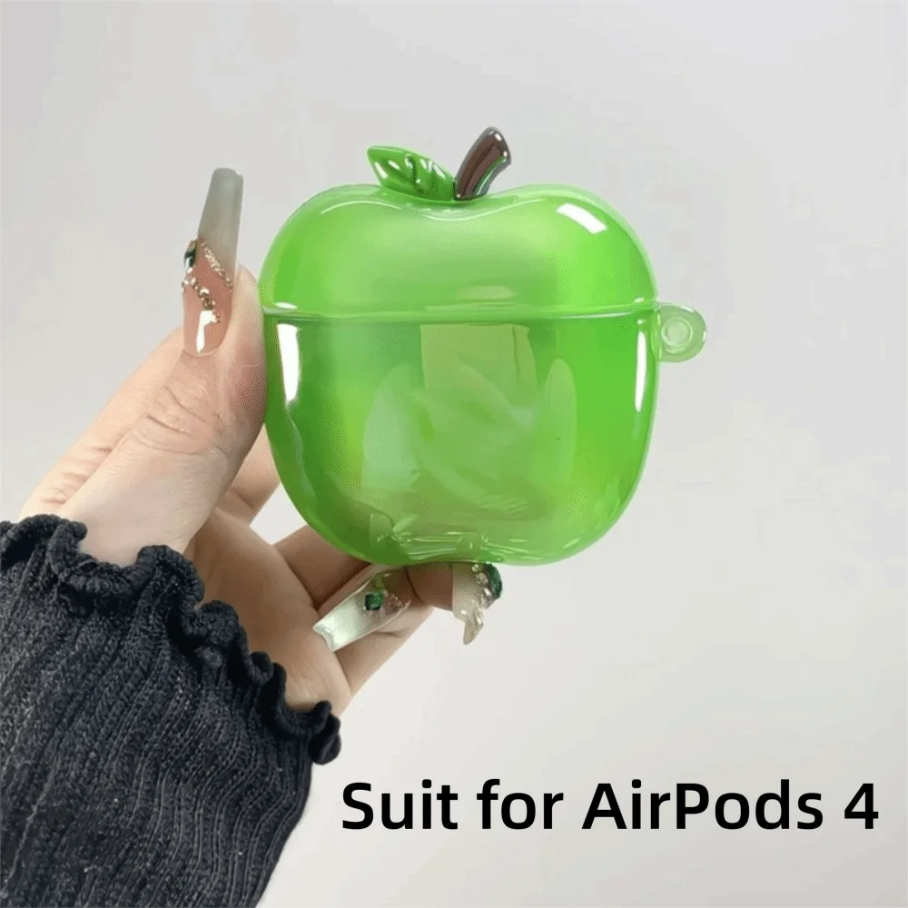 TPU Plating Earphone Case 3D Transparent Anti-Slip Shell Cover Fruit Drop-Proof for AirPods 3/4 / Airpods Pro 2/1