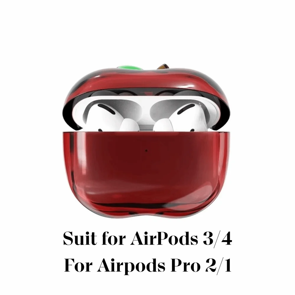 TPU Plating Earphone Case 3D Transparent Anti-Slip Shell Cover Fruit Drop-Proof for AirPods 3/4 / Airpods Pro 2/1