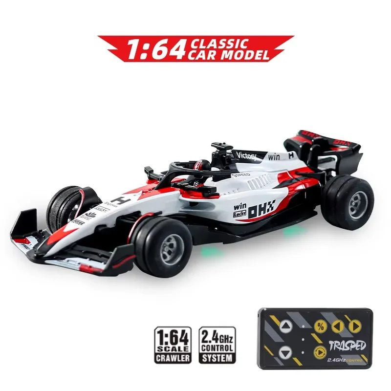 1:64 Rc Car Mini Racing Car 2.4G Alloy High Speed Remote Control Car with Light Adjustable Speed RC Cars Toy for Children Gifts