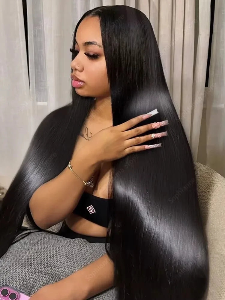 250% Density  Bone Straight 13x4 13x6 5x5 Wear And Go Glueless Wig For Beginners, No Glue, Elastic Band For Women