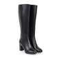 Fashion Brown Winter Women's Knee High Boots PU Leather Block High Heels Tall Long Boot Female Zipper Ladies Shoes Elegant 2025