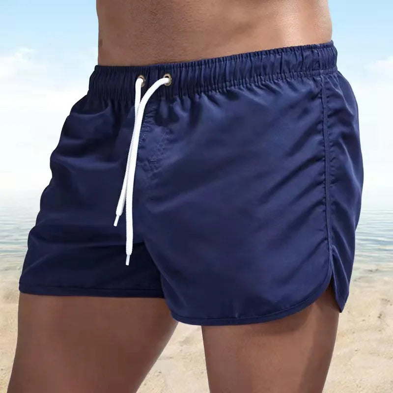 2025 New Summer Men's Swimwear Shorts Brand Beachwear Sexy Swim Trunks Men Swimsuit Low Waist Breathable Beach Wear Surf
