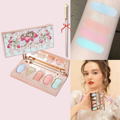 Flower Knows Chocolate Wonder-Shop 8-Color Eyeshadow Palette Matte Shimmer Waterproof Highly Pigmented Long Lasting Makeup