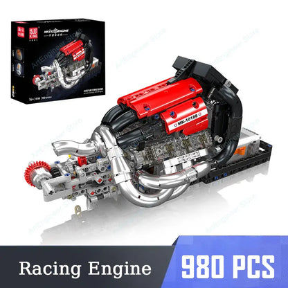 Mould King LSX454 V8 V12 W12 Engine Motorized Simulation Model Electrically Drive Building Blocks Technical Car Parts Toys Gift