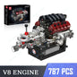 Mould King LSX454 V8 V12 W12 Engine Motorized Simulation Model Electrically Drive Building Blocks Technical Car Parts Toys Gift
