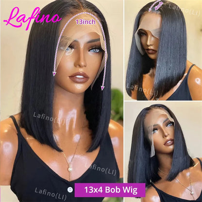 13x6 HD Lace Frontal Short Bob Wig Bone Straight Glueless Pre Cut 5x5 Closure Wig Ready to Wear 13x4 Human Hair Wig Preplucked