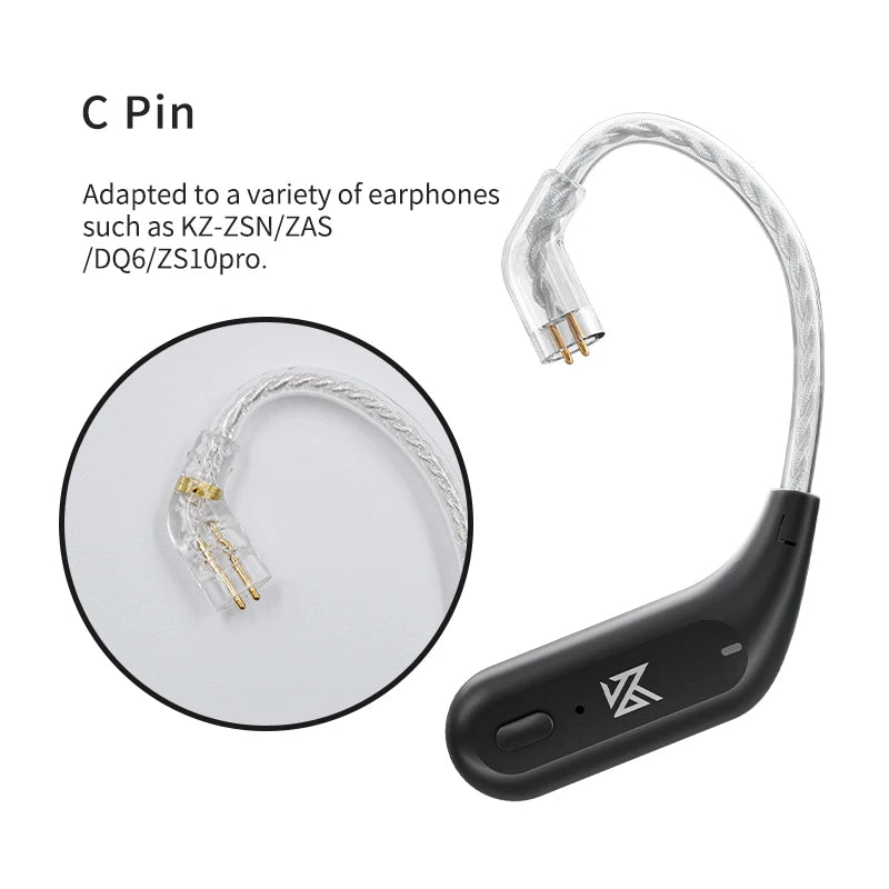 KZ AZ09 Wireless Upgrade Cable HD Bluetooth 5.4 Wire Ear Hook HIFI Headset Cable With Charging Case For KZ CCA Earphones