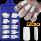 120Pcs/box Medium Length Almond False Nails Natural Nude Color Simple Premium Fake Nail Tips Acrylic Full Cover Press on Nails