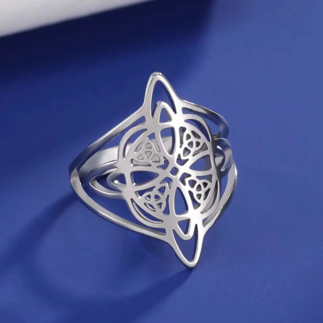 Unift Vintage Witch Knot Rings for Women Men Stainless Steel Finger Ring Witchcraft Protection Amulet Jewelry Wicca Accessories