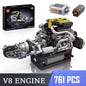 Mould King LSX454 V8 V12 W12 Engine Motorized Simulation Model Electrically Drive Building Blocks Technical Car Parts Toys Gift