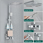 Shower Faucet Set Rainfall 3/4-ways Bathtub Tap With Bathroom Shelf Height Adjust Brass Mixer Crane Hot Cold Water Systems