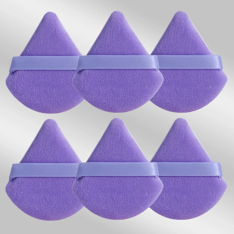6 Pcs New Triangular Sponge Puffs with a Soft Skin Friendly and Delicate Makeup Feel Suitable for Home or Travel Use