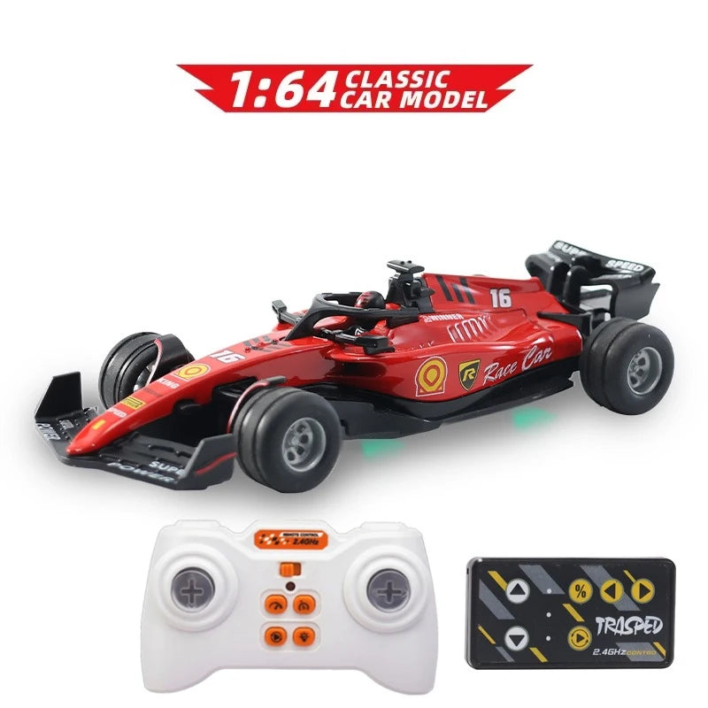 1:64 Rc Car Mini Racing Car 2.4G Alloy High Speed Remote Control Car with Light Adjustable Speed RC Cars Toy for Children Gifts