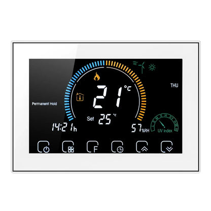 TUYA Wi-Fi Smart Large Colorful Screen Room Programmable Air Thermostat WIFI for Switch Heating Cooler Bridge Voice Alexa