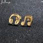 Unique Christmas Earring Stainless Steel YES NO Cactus Footprint Music Stud Earrings for Women Tiny Star Boots Jewelry Girl Gift