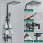 Shower Faucet Set Rainfall 3/4-ways Bathtub Tap With Bathroom Shelf Height Adjust Brass Mixer Crane Hot Cold Water Systems