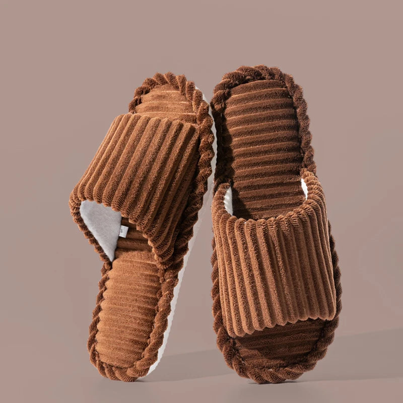 Solid Color Flat Heel Slippers Women Indoor and Bedroom Lightweight Comfort Non-slip Open-toe Breathable Slippers for All Season