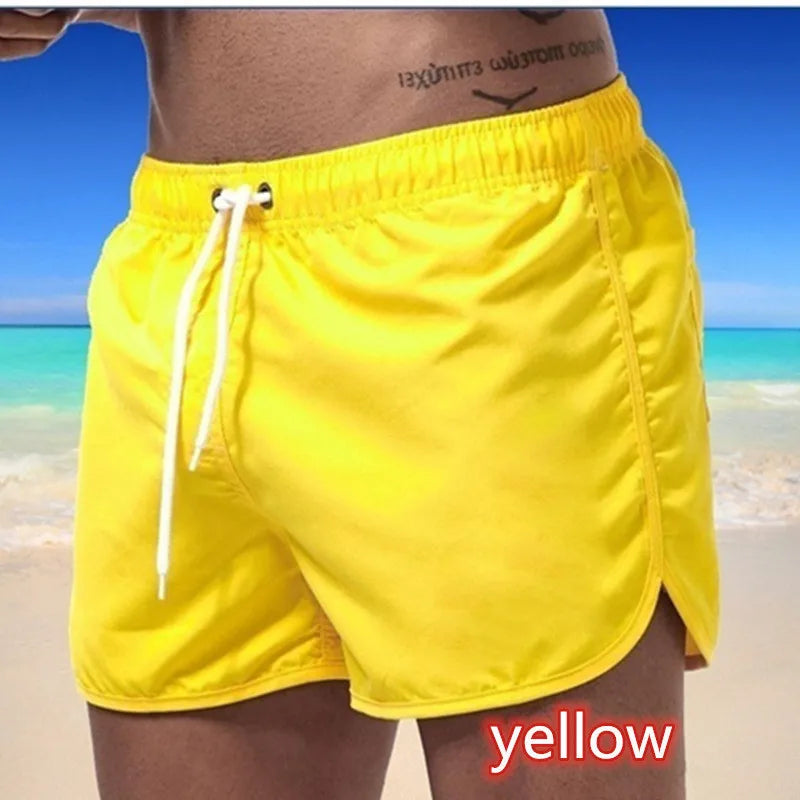 2025 New Summer Men's Swimwear Shorts Brand Beachwear Sexy Swim Trunks Men Swimsuit Low Waist Breathable Beach Wear Surf