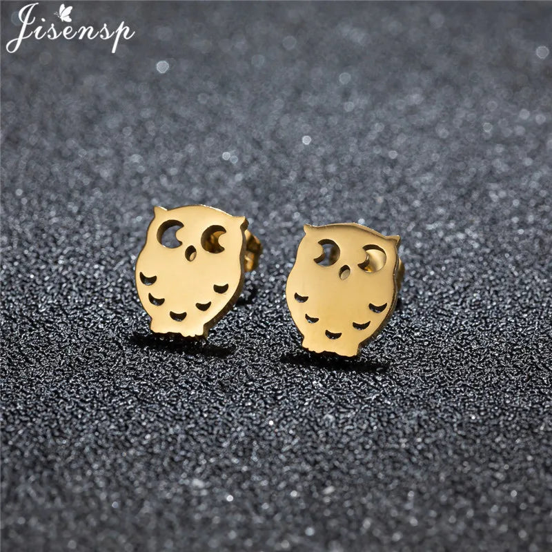 Unique Christmas Earring Stainless Steel YES NO Cactus Footprint Music Stud Earrings for Women Tiny Star Boots Jewelry Girl Gift