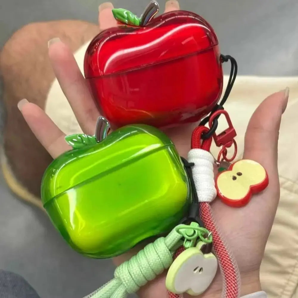 TPU Plating Earphone Case 3D Transparent Anti-Slip Shell Cover Fruit Drop-Proof for AirPods 3/4 / Airpods Pro 2/1